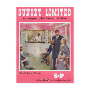 Sunset Limited Los Angeles New Orleans Poster Postcard