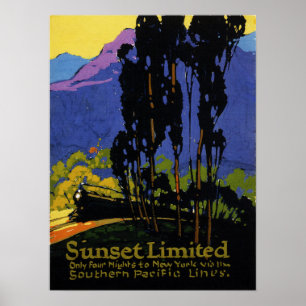 Sunset Limited Travel South Pacific Railway Poster