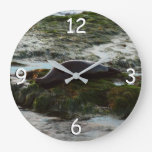 Sunset Lit Harbor Seal II at San Diego Large Clock