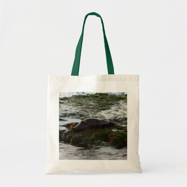 Sunset Lit Harbor Seal II at San Diego Tote Bag (Front)