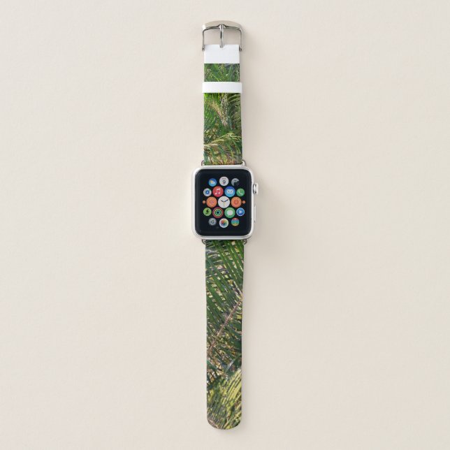 Sunset Lit Palm Fronds Tropical Apple Watch Band (Front)