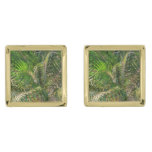 Sunset Lit Palm Fronds Tropical Cufflinks