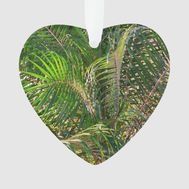 Sunset Lit Palm Fronds Tropical Ornament (Front)
