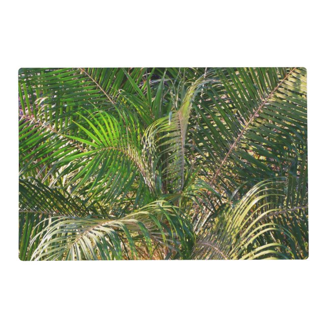 Sunset Lit Palm Fronds Tropical Placemat (Front)