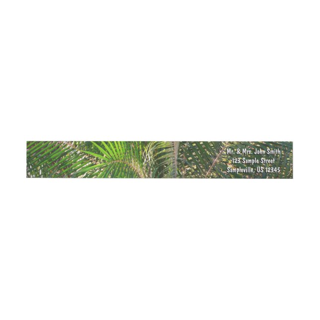 Sunset Lit Palm Fronds Tropical Wrap Around Label (Individual)