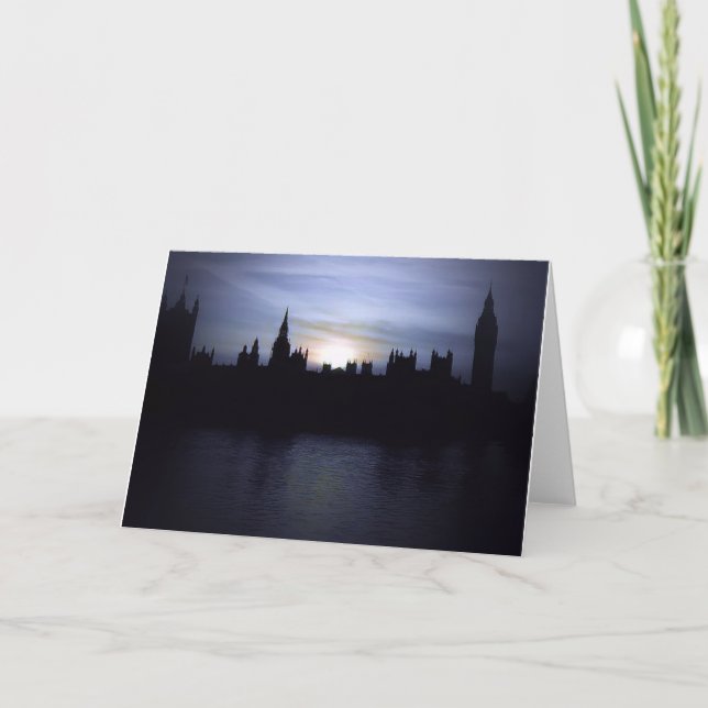 Sunset-London-Parliament-Big Ben Greeting Card (Front)