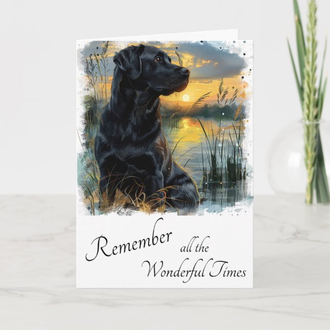 Sunset Loss of Labrador Retriever Condolence Card (Front)