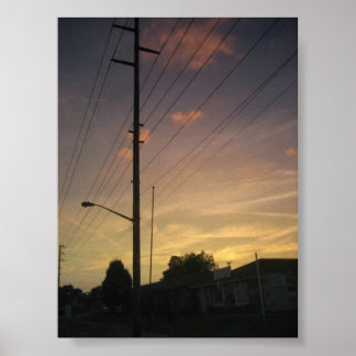 Sunset Louisville Ky and Telephone Pole Poster