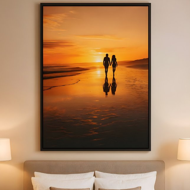 Sunset Lovers - Romantic Beach Silhouette Wall Art (Creator Uploaded)