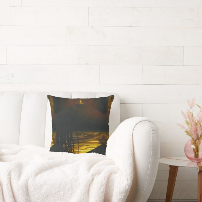 Sunset Magic Abstract Throw Pillow (Couch)