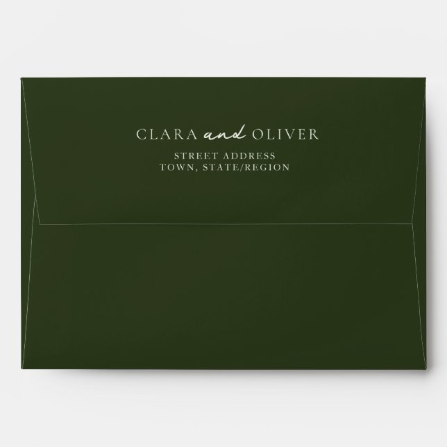 Sunset Malibu Palm Coast Deep Green Return Address Envelope (Back (Top Flap))