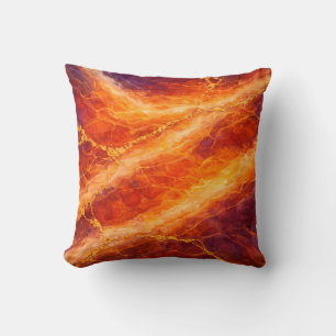 Sunset Marble with Gold Veining Throw Pillow