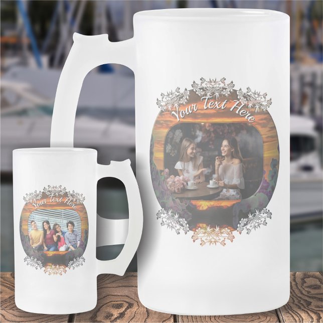 Sunset Marina Friends 2584 Frosted Glass Beer Mug (Creator Uploaded)