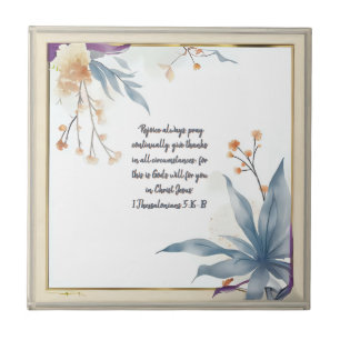 Sunset Meadow Frame Ceramic Tile