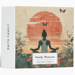 Sunset Meadow Meditation with Butterflies (5) 3 Ring Binder