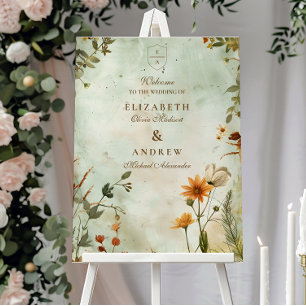 Sunset Meadow Wildflower Wedding Foam Board
