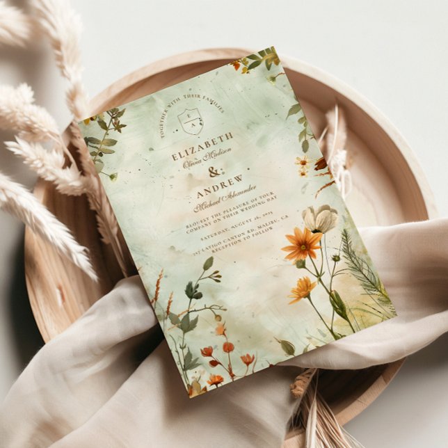 Sunset Meadow Wildflower Wedding Invitation (Creator Uploaded)