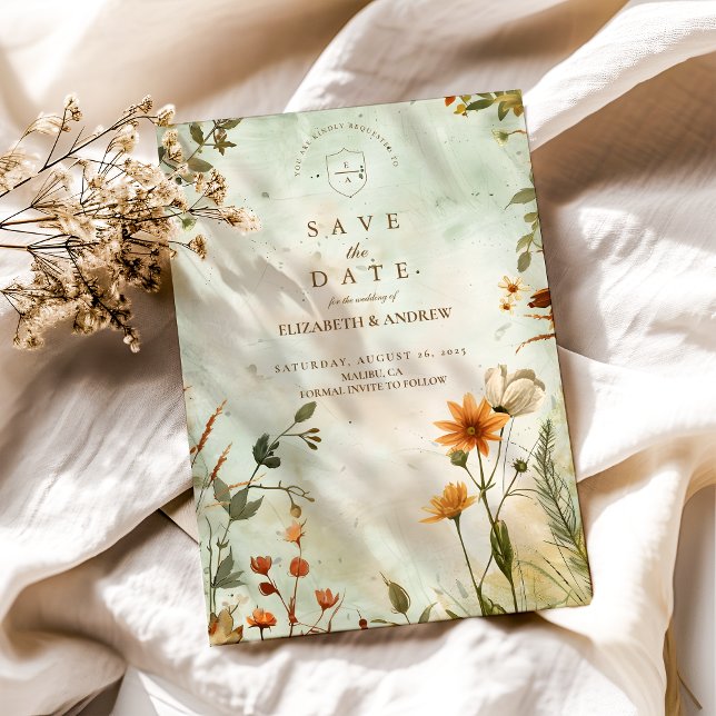 Sunset Meadow Wildflower Wedding Save The Date (Creator Uploaded)