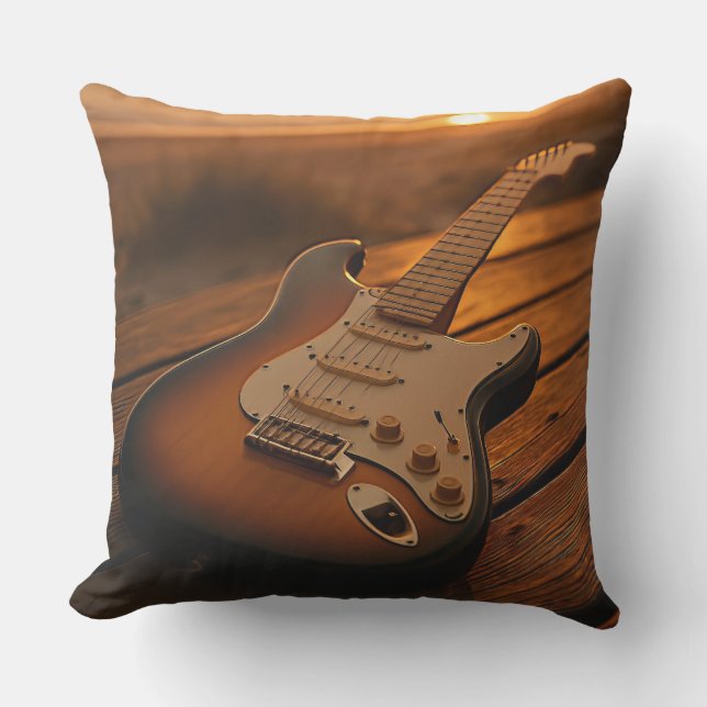 Sunset Melody Outdoor Pillow (Front)