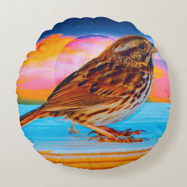 Sunset Melody Round Pillow (Front)