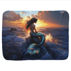 Sunset Mermaid Baby Blanket