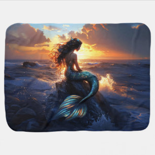 Sunset Mermaid Baby Blanket