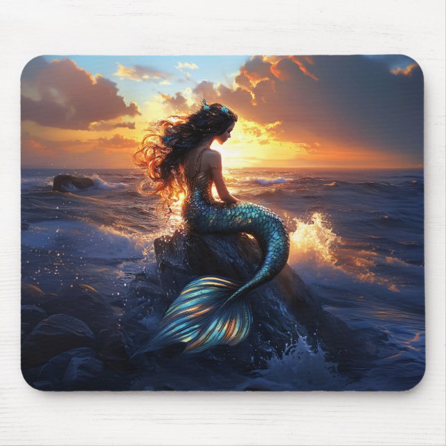 Sunset Mermaid Mouse Pad (Front)