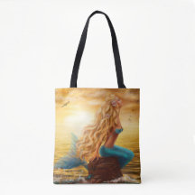 Sunset mermaid painting