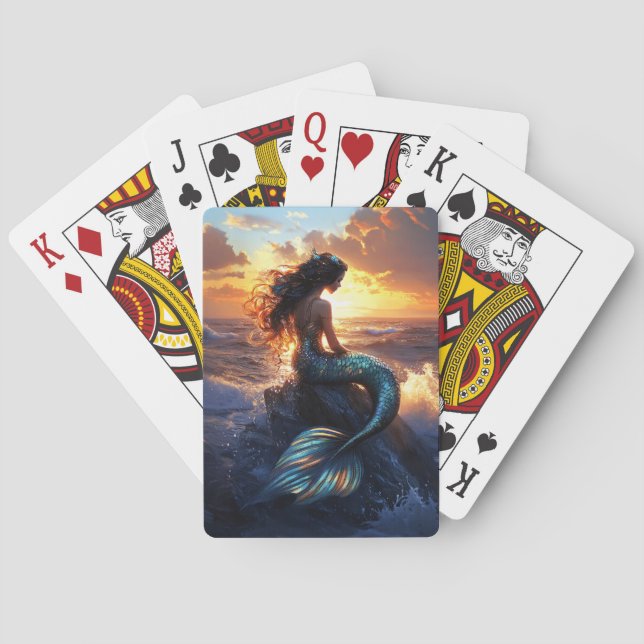 Sunset Mermaid Poker Cards (Back)