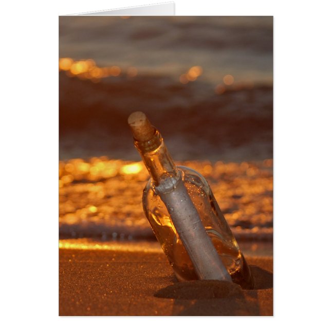 sunset message in a bottle cards (Front)
