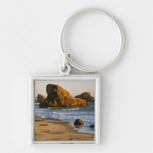 Sunset, Meyers Beach, Oregon, USA Keychain