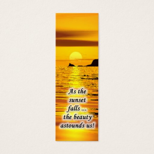 Customizable Sunset Mini Bookmark Business Cards