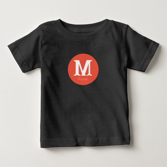 Sunset Minimal Monogram Baby T-Shirt (Front)
