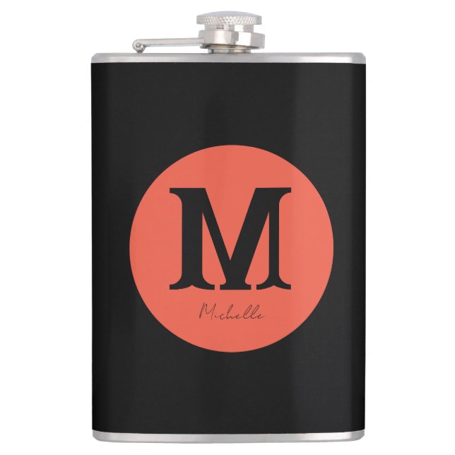 Sunset Minimal Monogram Flask (Front)
