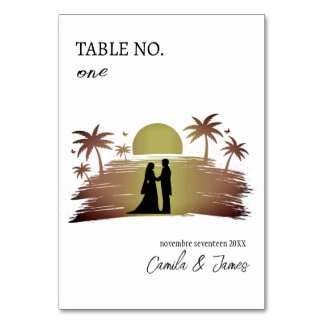 Sunset Minimal Photo | Table Number Card