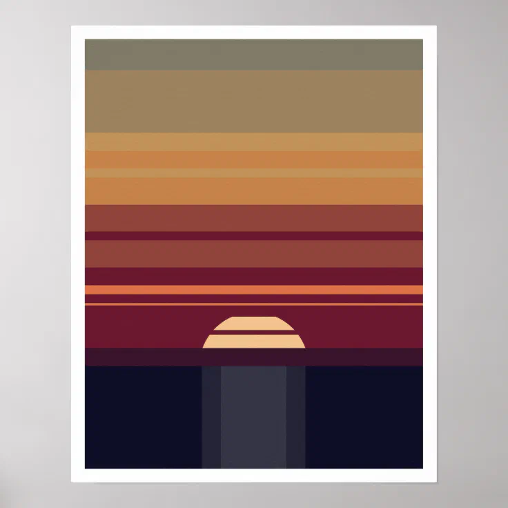 Sunset Minimalist Art Poster | Zazzle