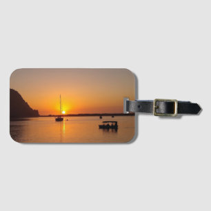 Sunset Morro Bay Sailboat Luggage Tag