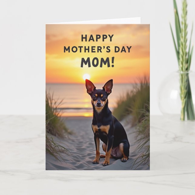 Sunset Mothers Day Pet Scene Card (Front)