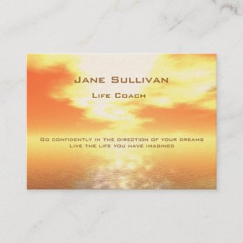 Sunset Motivation Life Coach Personal Trainer Business Card by DigitalDreambuilder at Zazzle