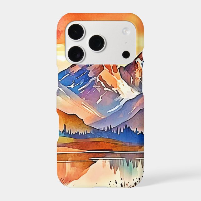 Sunset Mountain Art Design Iphone Case (Back)