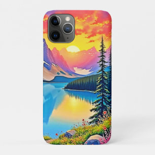 Sunset Mountain Lake Majesty Art iPhone 11 Pro Case