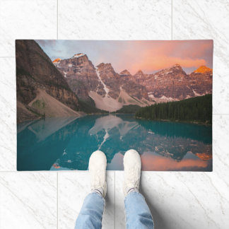 Sunset Mountain Lake Reflection Rug