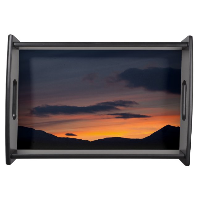 Sunset Mountain Landscape Photo Serving Tray (Front)