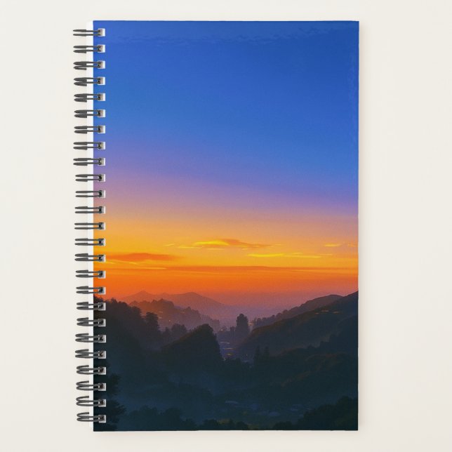Sunset Mountain Landscape Planner | Scenic Nature  (Front)