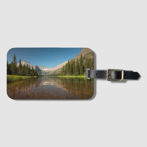 Sunset Mountain Reflection  Glacier National Park Luggage Tag