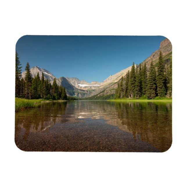 Sunset Mountain Reflection | Glacier National Park Magnet (Horizontal)