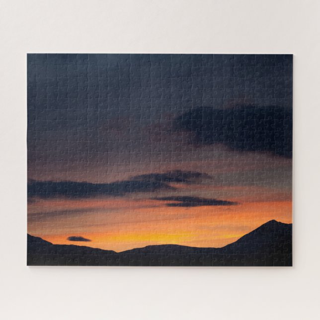 Sunset Mountain Silhouette Jigsaw Puzzle (Horizontal)