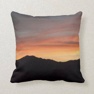 Sunset Mountain Silhouette Scenic Nature Throw Pillow