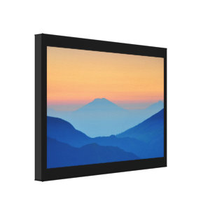 Sunset Mountains Abstract Landscape Canvas Print