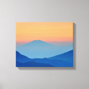Sunset Mountains Abstract Landscape Canvas Print